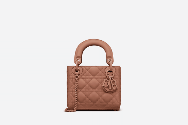 Blush Ultramatte Cannage Calfskin Mini Lady Bag - Leather Women's Handbag - Bagsfits