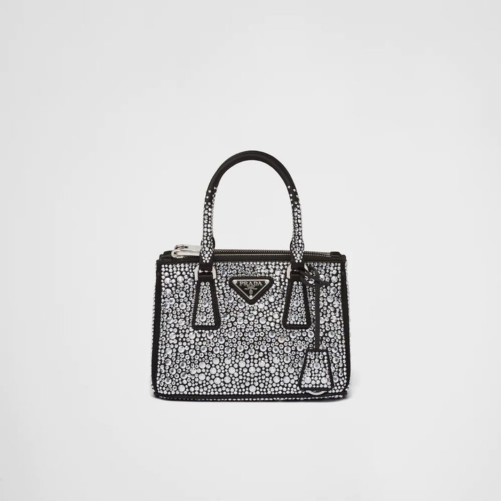 PRD Galleria Satin Mini-Bag With Crystals - Leather Women's Handbag - Bagsfits