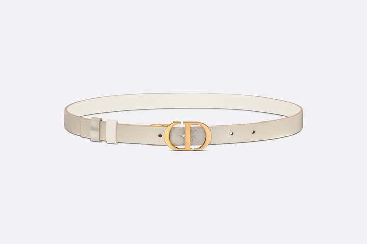 Gold-Tone and Latte 30 Montaigne Reversible Belt - Leather Women Belt