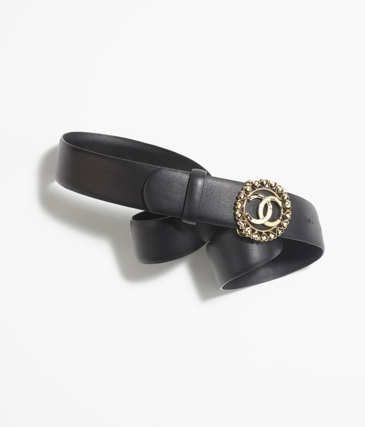 Calfskin & Gold-Tone Metal Belt - Leather Women Belt