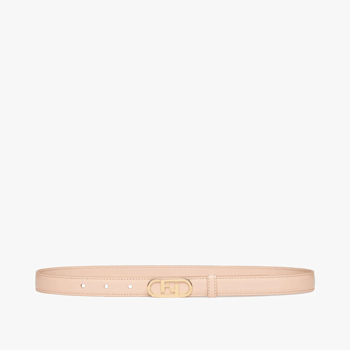 Pink Leather Narrow Belt With Loop And O’Lock Stud Buckle - Leather Women's Belts - Bagsfits