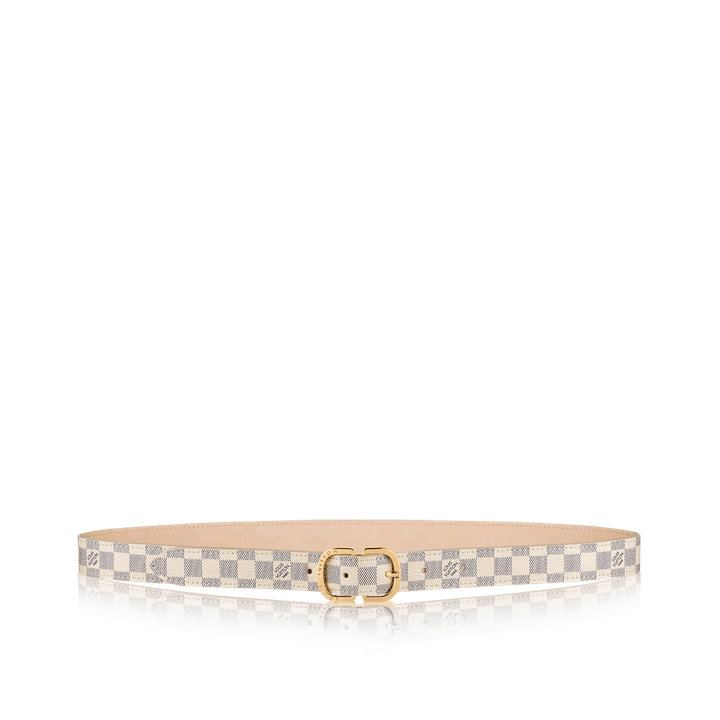 Mini 25 MM Damier Azur Canvas Belt - Leather Women's Belts - Bagsfits