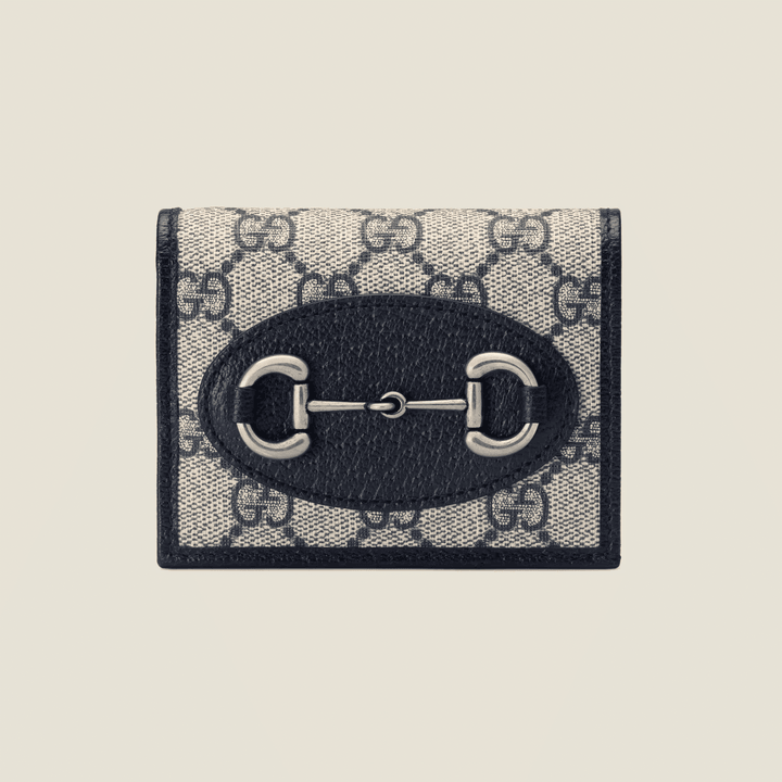 Blue GG Horsebit 1955 Card Case Wallet - Leather Women's Wallet - Bagsfits