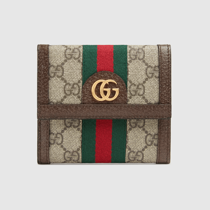 Brown GG Ophidia French Flap Wallet - Leather Women's Wallet - Pursefit
