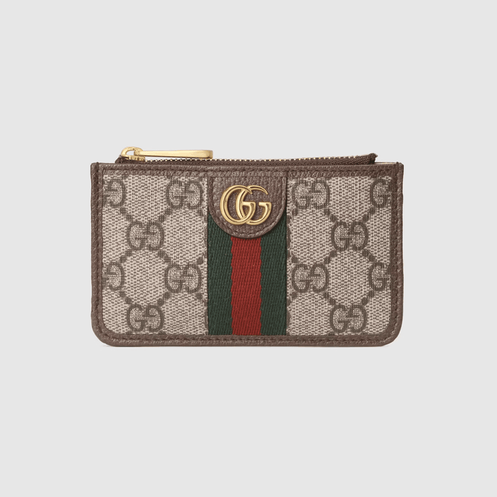 Brown Ophidia Card Case - Leather Women's Wallet - Pursefit