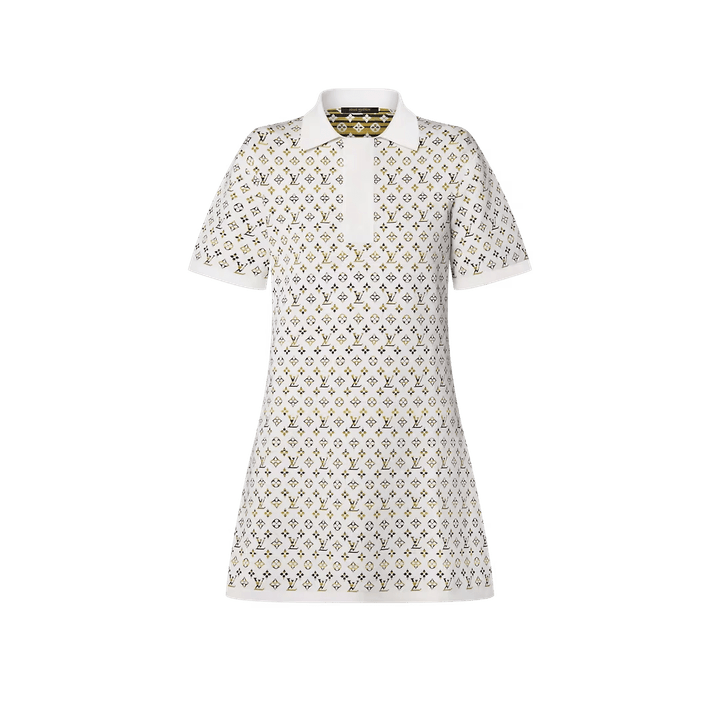 Python-Effect Monogram Jacquard Polo Dress - Women's Clothes - Bagsfits