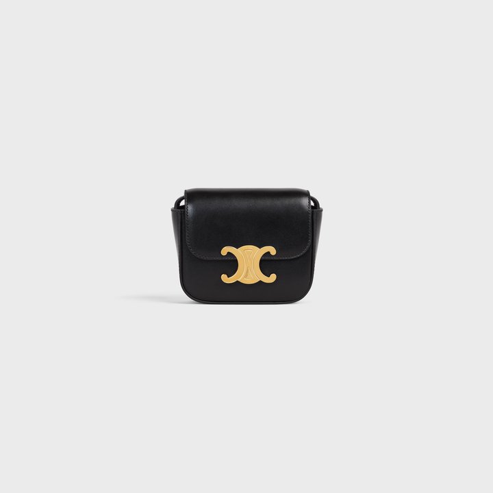 Black Mini Triomphe In Shiny Calfskin - Leather Women's Handbag - Bagsfits