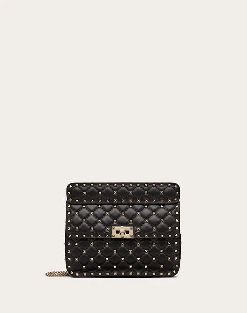Medium Rockstud Spike Nappa Leather Bag - Leather Women's Handbag - Bagsfits