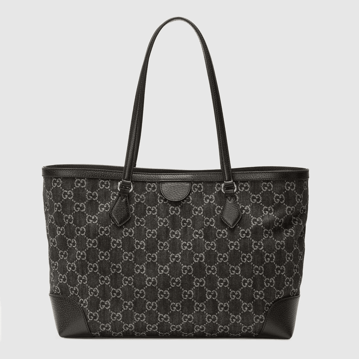 Black Ophidia GG Medium Tote With Web - Leather Women's Handbag - Bagsfits