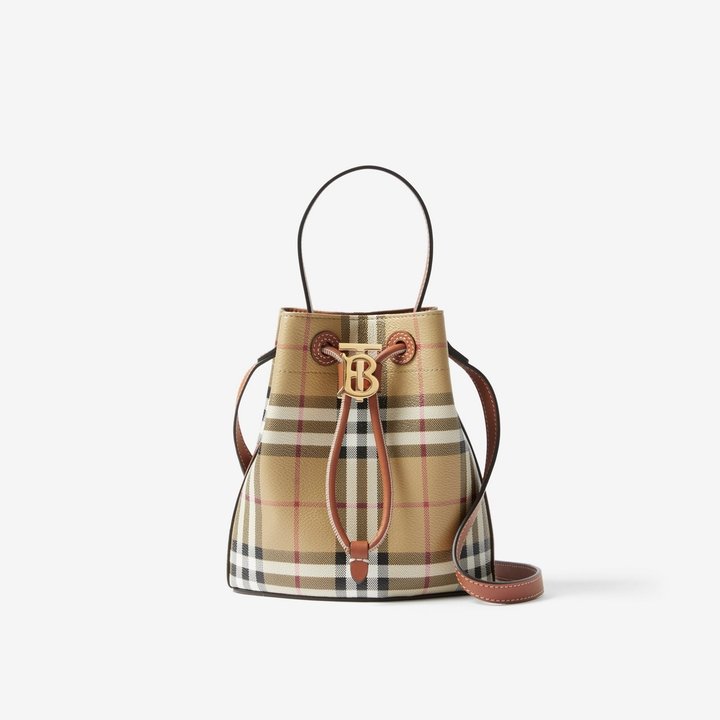 Archive Beige/Briar Brown Mini TB Bucket Bag - Leather Women's Bag - Bagsfits