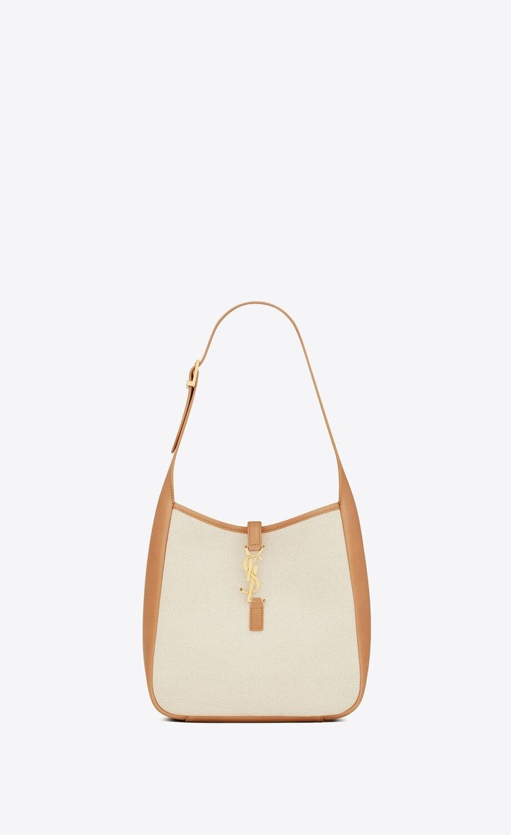 Small Le 5 À 7 Supple In Canvas And Smooth Leather - Leather Women's Bag - Bagsfits