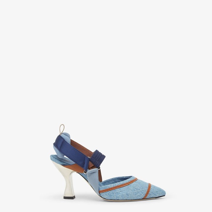 Colibrì High-Heeled Slingbacks With Embroidery - Women's Designer Shoes