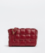 Dark Red Padded Cassette Leather Bag - Leather Women's Handbag - Bagsfits