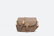 Warm Taupe Grained Calfskin Medium Bobby Bag - Leather Women's Handbag - Bagsfits