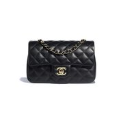 Black Lambskin Mini Flap Bag - Leather's Women Shoulder Bag