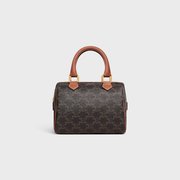 Tan Small Boston In Triomphe Canvas And Calfskin - Leather Women's Handbag - Bagsfits