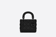 Black Ultramatte Cannage Calfskin Mini Lady Bag - Leather Women's Handbag - Bagsfits