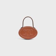 Tan Oval Minaudiere Cuir Triomphe In Smooth Calfskin - Leather Women's Handbag - Bagsfits