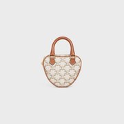 White Medium Celine Heart In Triomphe Canvas And Calfskin - Leather Women's Handbag - Bagsfits