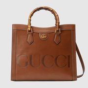 Brown Diana Small Top Handle Bag - Leather Women's Handbag - Bagsfits