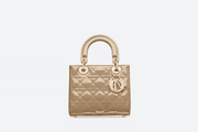 Beige Patent Cannage Calfskin Small Lady Bag - Leather Women's Handbag - Bagsfits