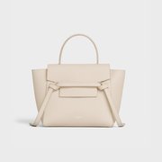 Ivory Nano Belt Bag In Grained Calfskin - Leather Women's Handbag - Bagsfits
