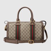 GG Small Duffle Bag With Web - Leather Men's Handbag