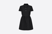 Black Wool and Silk Fitted Dress With 'CD' Buttons - Women's Clothes - Bagsfits