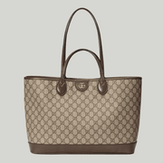 Beige and ebony GG Supreme Canvas Ophidia Medium Tote Bag - Leather Women's Handbag - Bagsfits
