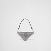 PRD Triangle Satin Mini-Bag With Crystals - Leather Women's Handbag - Bagsfits