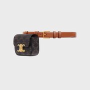 Belt Bag Triomphe Belt In Triomphe Canvas And Calfskin - Leather Women Belt