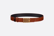 Golden Saddle and Black D-Fence Reversible Belt - Leather Women Belt