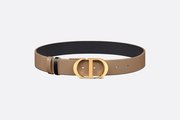 Hazelnut and Black 30 Montaigne Reversible Belt - Leather Women Belt