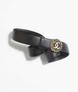 Calfskin & Gold-Tone Metal Belt - Leather Women Belt