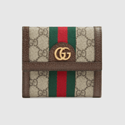Brown GG Ophidia French Flap Wallet - Leather Women's Wallet - Pursefit