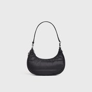 Black Medium Ava Bag With Celine Strap In Quilted Nylon - Leather Women's Handbag - Bagsfits