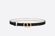 Black And Latte Smooth Calfskin 30 Montaigne Reversible Belt - Leather Women's Belts - Bagsfits