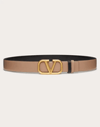 Reversible Vlogo Signature Belt In Shiny Calfskin 30MM - Leather Women's Belts - Bagsfits