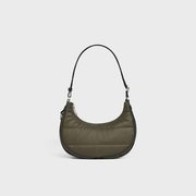 Khaki Medium Ava Bag With Celine Strap In Quilted Nylon - Leather Women's Handbag - Bagsfits