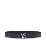 Initiales Reversible Belt Damier Cobalt - Leather Men's Belt