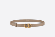 Warm Taupe Ultrasoft Calfskin Saddle Belt - Leather Women Belt