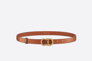 Cognac Color Ultrasoft Calfskin Saddle Belt - Leather Women Belt