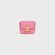 Flamingo Mini Triomphe In Shiny Calfskin - Leather Women's Handbag - Bagsfits