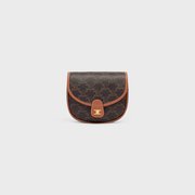 Tan Mini Besace In Triomphe Canvas And Calfskin - Leather Women's Handbag - Bagsfits