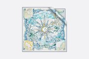 Ecru Multicolor Silk Twill Rêve D'Infini 90 Square Scarf - Scarf & Shawl