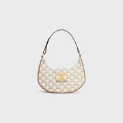 Ava Triomphe Soft Bag In Triomphe Canvas And Calfskin White - Leather Women's Bag - Bagsfits