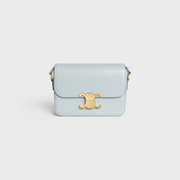 Teen Triomphe Bag In Shiny Calfskin Soft Blue - Leather Women's Bag - Bagsfits