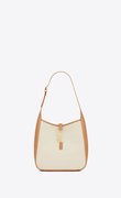 Small Le 5 À 7 Supple In Canvas And Smooth Leather - Leather Women's Bag - Bagsfits