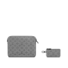 Anthracite Gray Duo Messenger Monogram Shadow Leather Bag - Leather Men's Handbag - Bagsfits