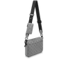 Anthracite Gray Duo Messenger Monogram Shadow Leather Bag - Leather Men's Handbag - Bagsfits